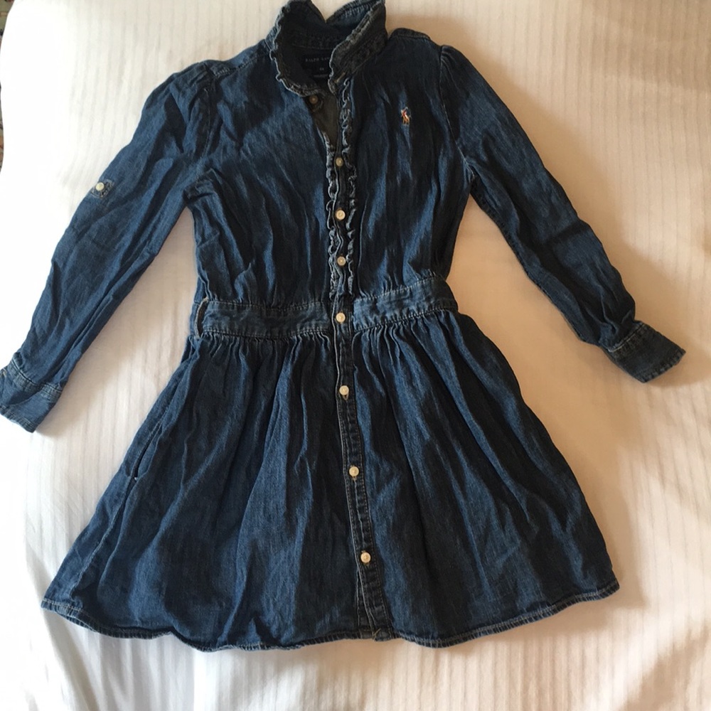 Ralph Lauren Girls Denim Dress sz 6x